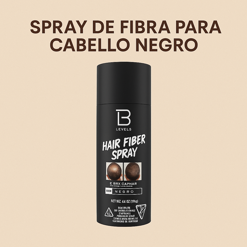 SPRAY PARA EL CABELLO TAPA CANAS Y DISIMULADOR DE ALOPECIA. MUJERES Y HOMBRES. NEGRO FibraLook