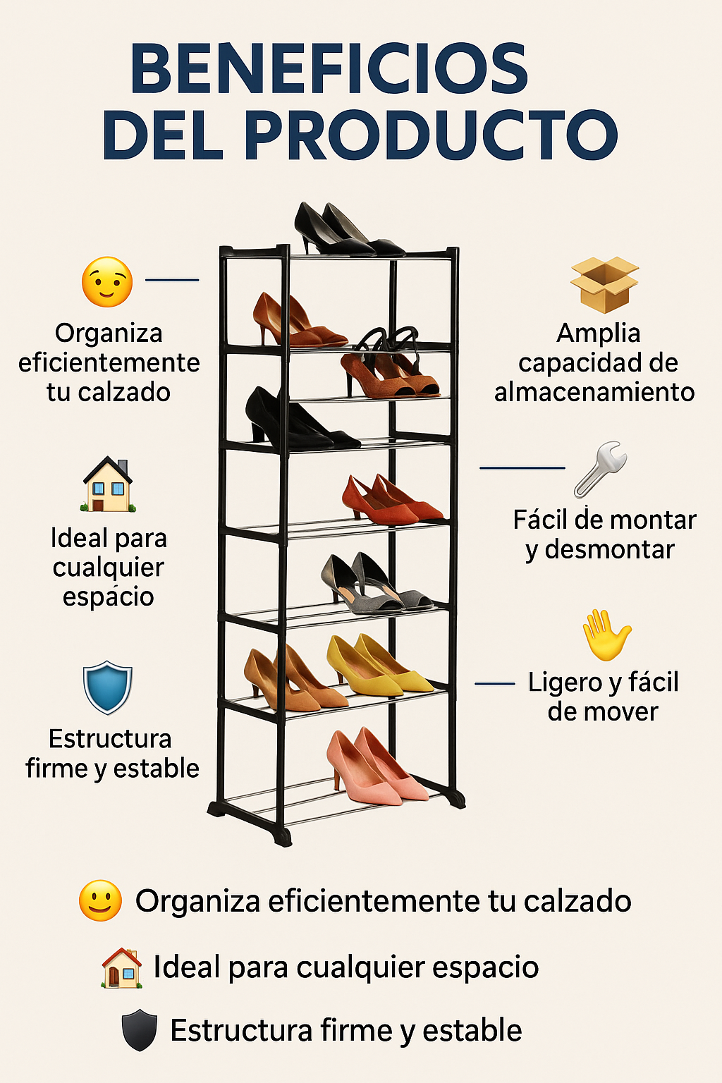 ORGANIZADOR DE ZAPATOS 10 NIVELES NovaOrganiza