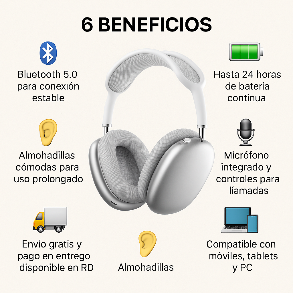 AUDIFONO P9 PRO MAX BeatMax RD