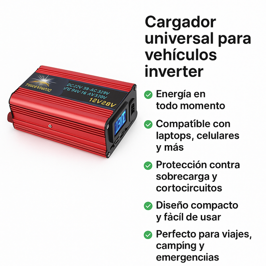 CARGADOR UNIVERSAL PARA VEHICULOS INVERTER PowerCar RD