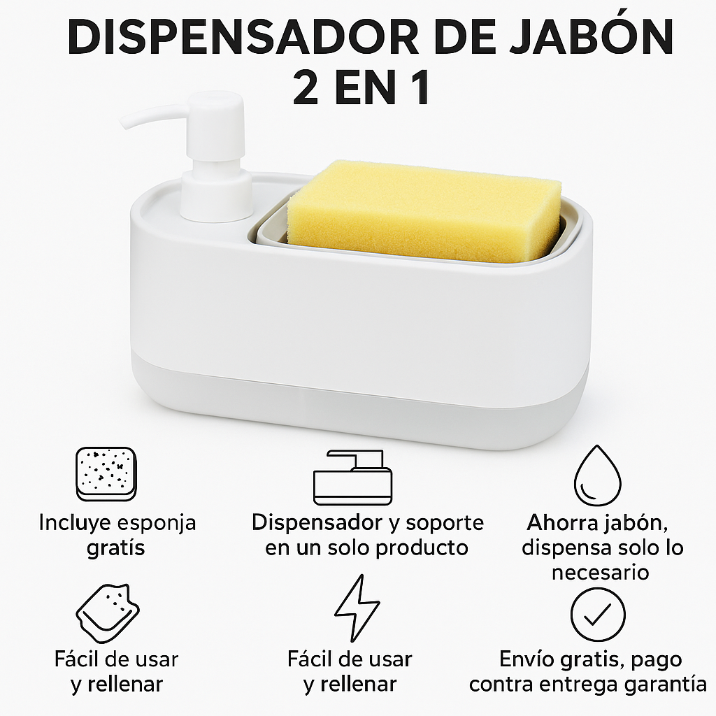 DISPENSADOR DE JABON 2 EN 1 CleanHome