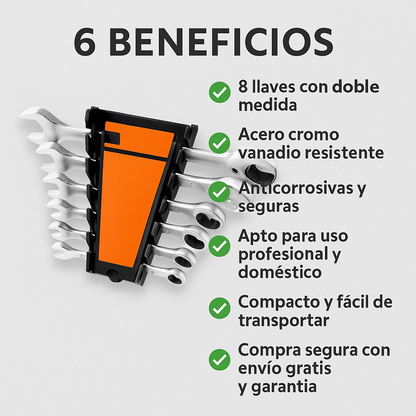 SET DE LLAVES 8PZ DOBLE CABEZA ProFix Tools