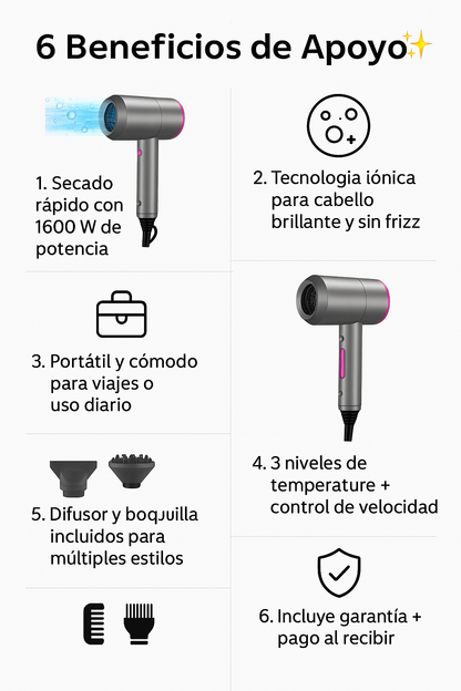 BLOWER/ SECADOR DE PELO DE 5 CABEZA GlowHair RD